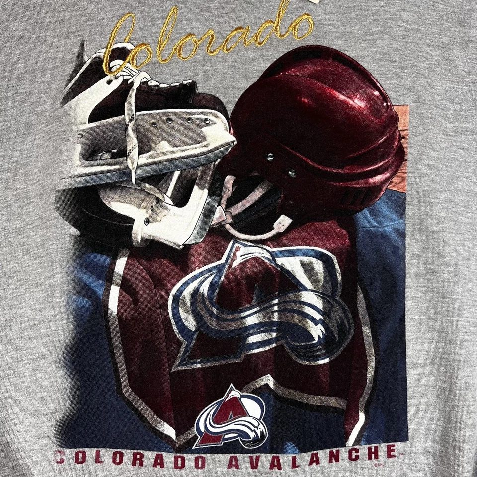 Sudadera De Colección Años 90 Lee Sport Colorado Avalanche NHL Gris Talla XL 1996 NUEVA CON ETIQUETAS Foto 2 de 4