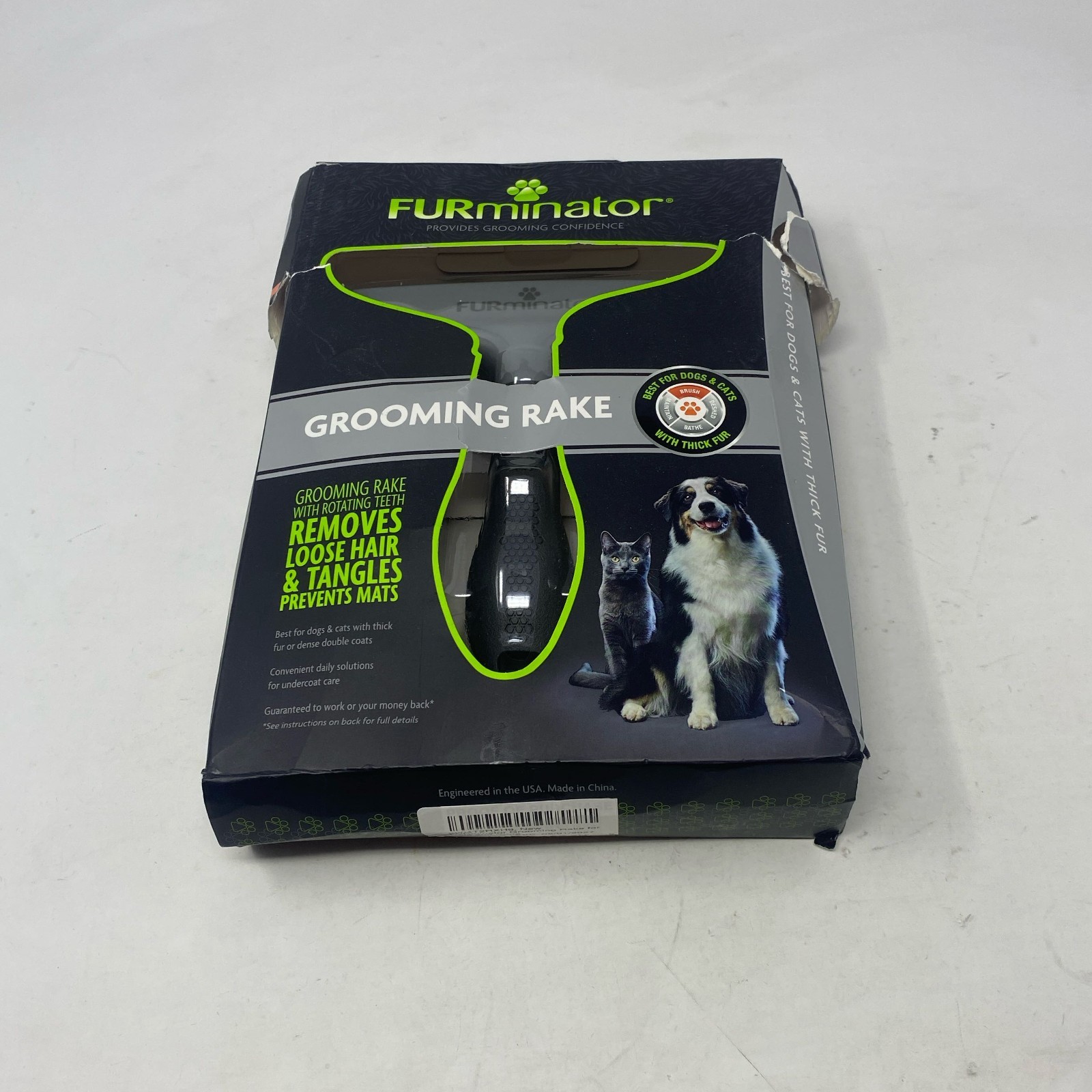 FURminator Grooming Rake Gray/Black One Size for Dogs & Cats