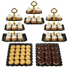 NWK 5 Piece Cake Stand Set with 2 x 3Tier Cupcake Stands, 1 x2Tier Cupcake St...