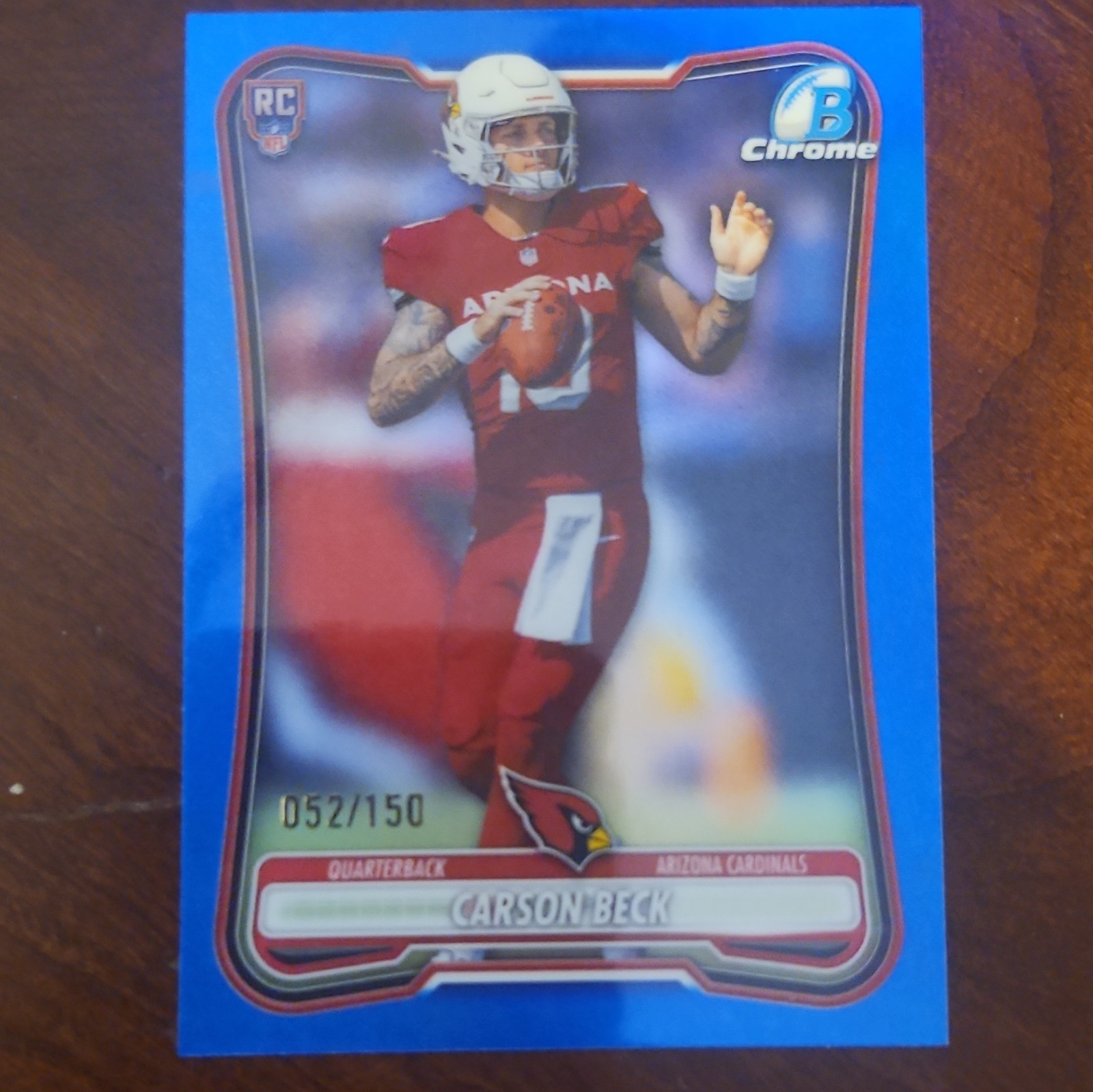 Topps Bowman Chrome University 2026 Carson Beck BCV-105 Blue 052/150 Rookie