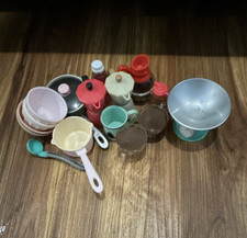 Toy Pretend Play Kitchen Plastic Cookware Lot, Multicolored Mini Accessories