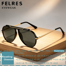 Men Pilot Tinted Reading Sunglasses Women Fashion Presbyopic Sunshade Glasses