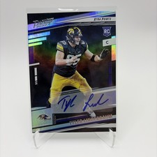 Tyler Linderbaum auto autograph rookie card 2022 Panini Prestige RC Raiders. rookie card picture