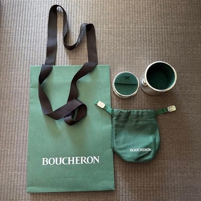 BOUCHERON Empty Box Earring Case Jewelry Authentic Poch Paper Bag Set from Japan