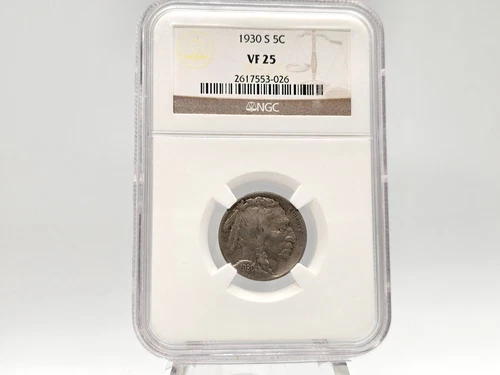 1930-S NGC VF25 U.S. Mint Buffalo Nickel **Solid Specimen** 53-026
