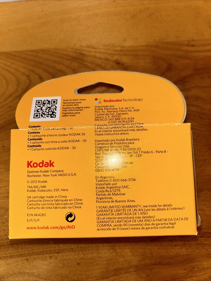 Kodak 30 Tri-Color Ink Cartridge 275 Pages (102 2854) - Image 3 of 4