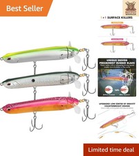 3-Piece Topwater Fishing Lures Set with BKK Hooks for Freshwater & Saltwater