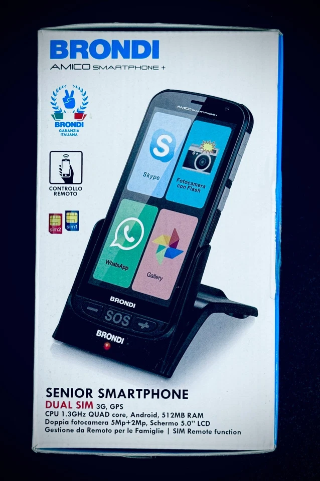 Brondi Amico Smartphone + (Telefono per Anziani con SOS) - Immagine 2 di 4