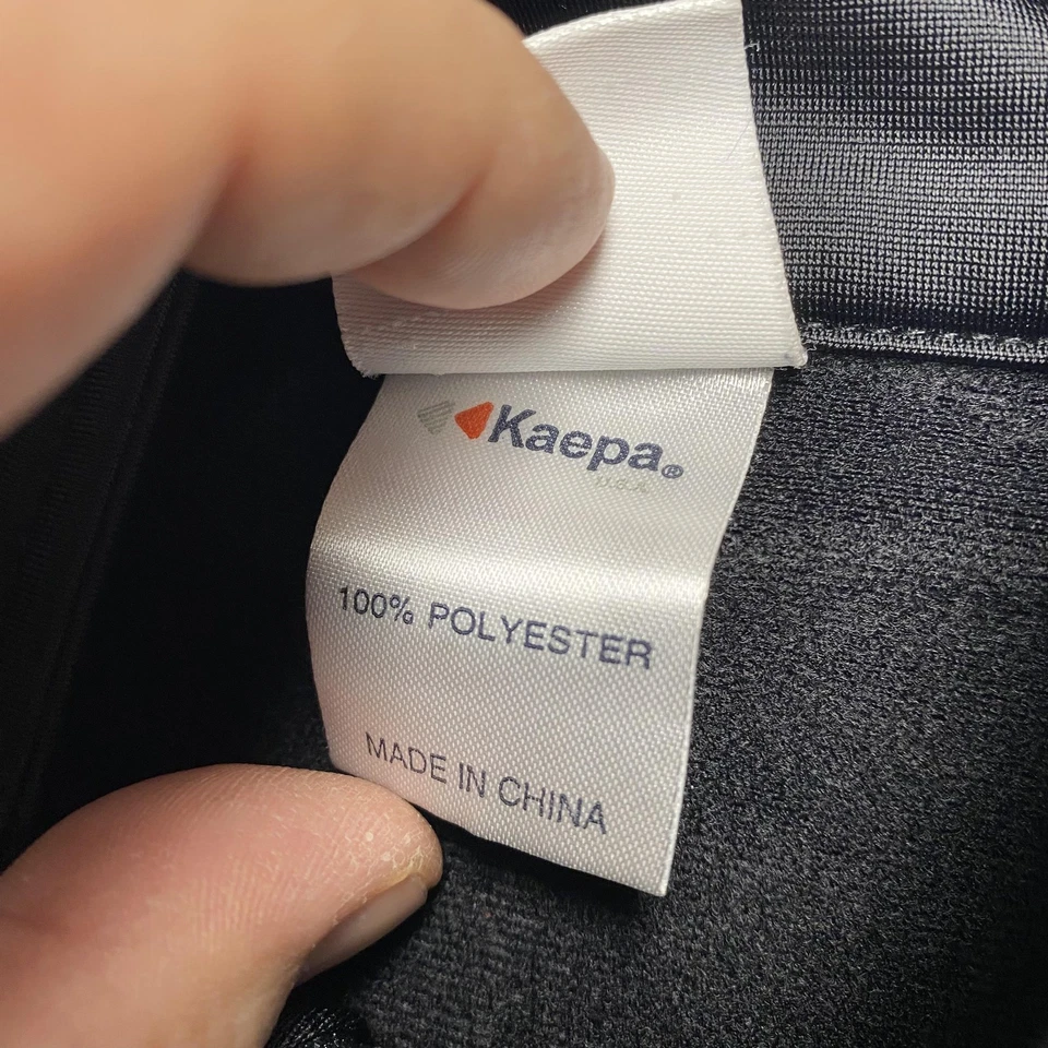 Chaqueta deportiva Kaepa para hombre mediana negra cremallera completa poliéster calentamiento atlético Foto 4 de 4