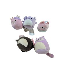 Squishmallows Micromallows 2.5 Inch Plush Lot of 5 Axolotl Cow Cat Raccoon Bat