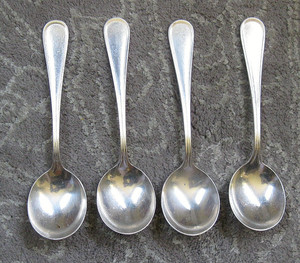 Vintage USN Soup Spoons Set of 4 United States Navy International Silver