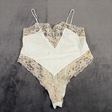 VTG NWT Victoria's Secret Gold Label Teddy S Satin Lace Bodysuit Thong Charity
