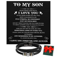 To My Son Bracelet From Mom and Dad, Personalized Amazing Son Christmas Ribbon