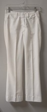 Vintage White US Navy Sailor Flare Pants Unisex Metal Zipper 28x29