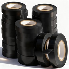 30 Pack Black Electrical Tape, 0.75 inch Wide x 66FT Long, Waterproof, Flame ...