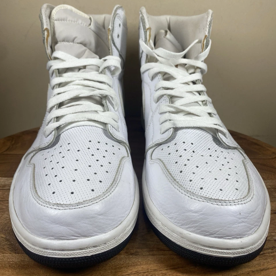 Nike Air Jordan 1 Retro OG Blanco Perforado Hombres Blanco Talla 15 Zapatos 555088-100 Foto 3 de 4