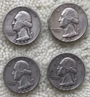 Lot of 9  Washington Quarters 90% Silver 1952,1955, 1957(2),1958(2),1962(2),1964