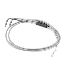 Extended Length Throttle Cable and Idle Cable Kit Stainless Steel 42" Chrome