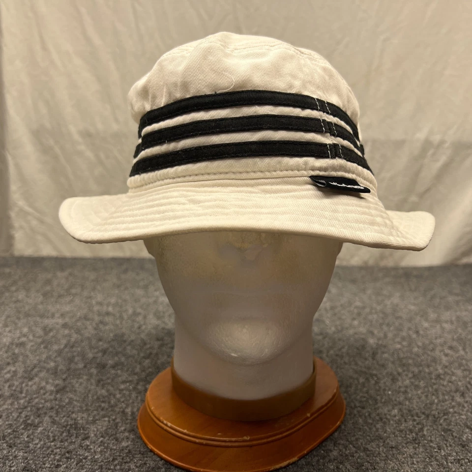 Adidas Originals 3 Black Stripe Bucket Hat Adult OSFA White Casual - Image 2 of 4