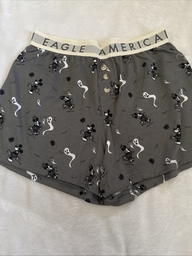 America Eagle AE Damen Mickey Mouse Halloween Geister weiches Plüsch PJ Set ~ grau ~ XS - Bild 4 von 6