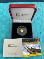 MINTAGE OF 69 PIECES !  CUTTY SARK .5g. REVERSE FROSTED POBJOY MINT. w/ COA, BOX