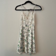 Victoria Secret Babydoll Lace Slip Dress XS Bees Floral Open Back Coquette Fairy