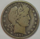 1901 50c Barber Half Dollar