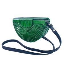 Borsa donna verde mezza luna mezzaluna cava pochette spiaggia tracolla borsetta