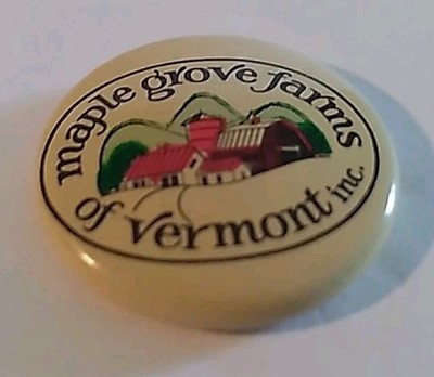 Maple Grove Farms Of Vermont, Inc. 1'' Litho Advertising Pin Back 