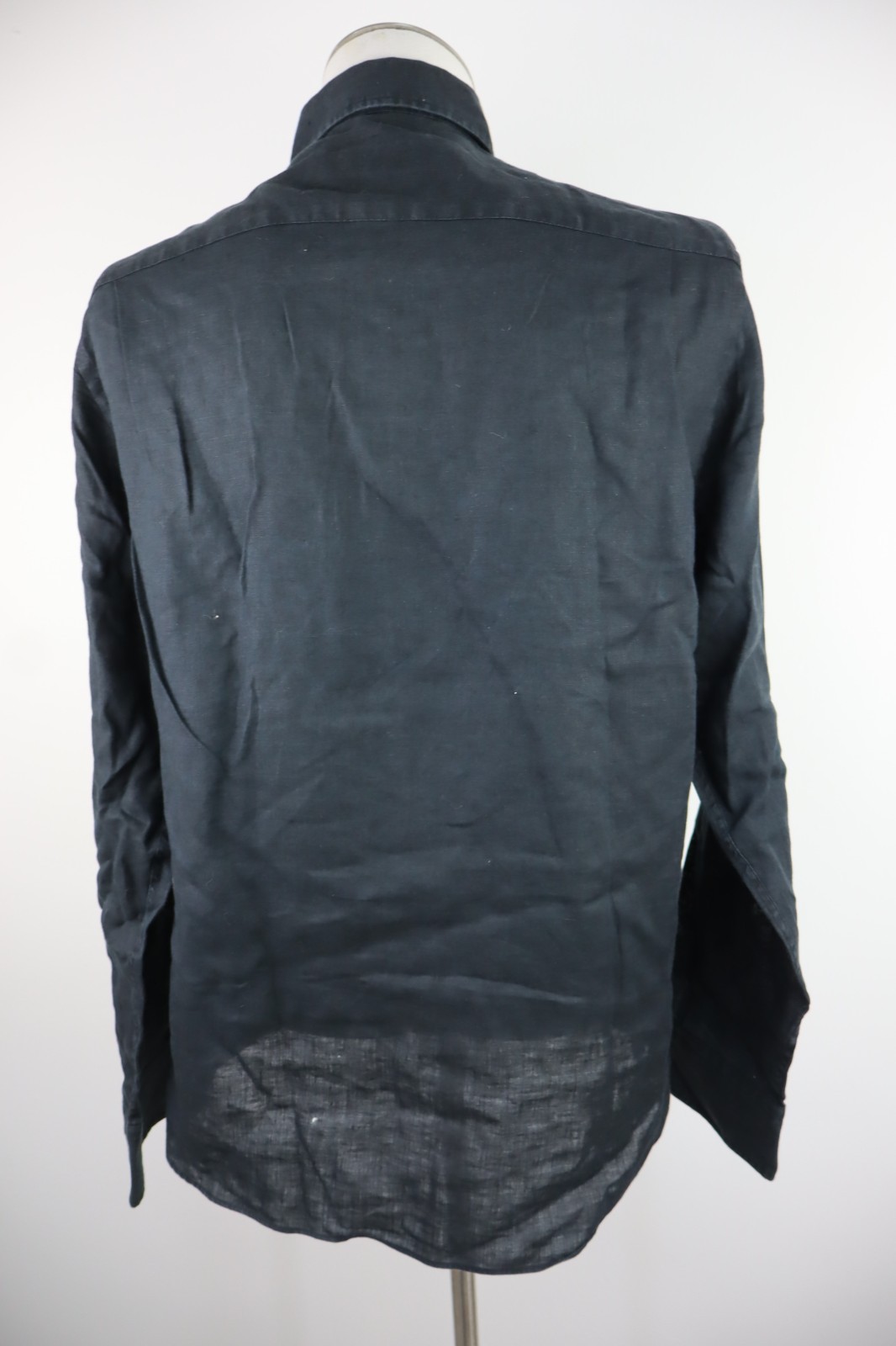 Massimo Dutti Mens White Beige Long Sleeve Button Down Shirt L Vintage Casual image 6