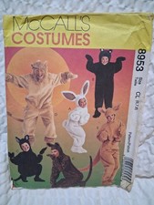 McCall's 8953 Adult Costume Bunny Bear Lion Kangaroo Sew Pattern 31-1/2 - 32-1/2