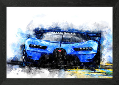 Bugatti Veyron Gerahmtes Wandbild Poster Leinwanddruck Bild