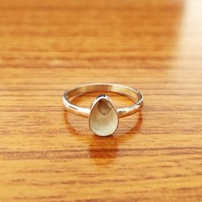 Sterling Silver Pear Ring Blank 8x10mm DIY Bezel Cup Setting