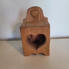 Vtg MINI Wood Shadow Box Wall Display Shelf Art Decor heart knickknacks Hearts 
