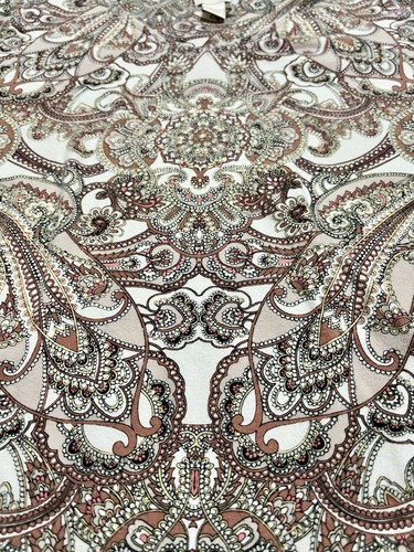 Chicos Paisley Top Damen Größe 1 US M Braun Langarm V-Ausschnitt Boho Chic Herbst - Bild 4 von 12