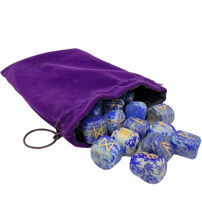 Innerer Frieden Harmonie Weisheit Edelstein Geschenkstein Spirituell Lapizlazuli Rune Set Rune