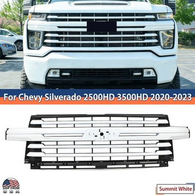 For Chevrolet Silverado 2500HD 3500HD 2020-2023 Summit White Front Bumper Grille