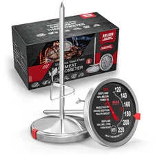 2 Pack Stainless Steel Meat Thermometers Oven Safe 2.5in Dial for Cooking Food