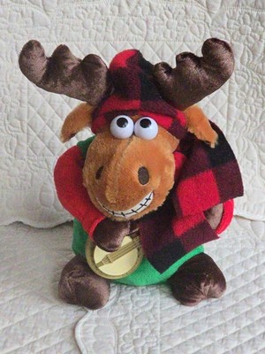 Dan Dee Christened Singing Moose Plush Sings Grandma Got Run Over  Plays Banjo