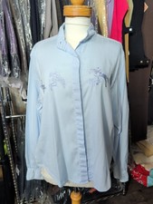 Cavallo Ladies Show / Casual Shirt with Embroidered Horses, UK 16 *Free Postage*