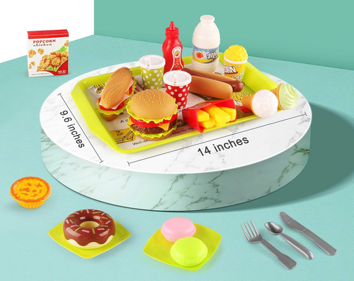 Kids Pretend Play Food Sets Fake Food Toy Toddler Play Kitchen Accessories Hambu - Picture 2 of 12