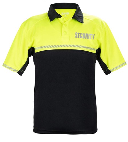 100% POLYESTER JERSEY KNIT TWO TONE REFLECTIVE SECURITY BIKE PATROL POLO SHIRTS - Picture 26 of 38