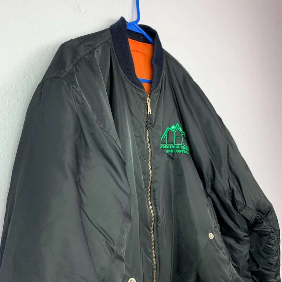 Abrigo Chaqueta Bombardero Industrial Eléctrico & Control Negro Puffer Para Hombre 2X Foto 2 de 4