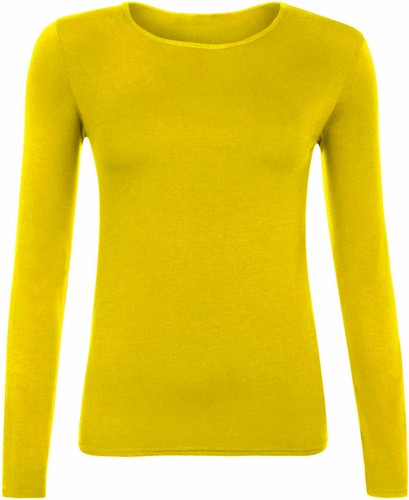Damen-T-Shirt Stretch Langarm schlicht runder Ausschnitt Oberteil lässig - Bild 21 von 25