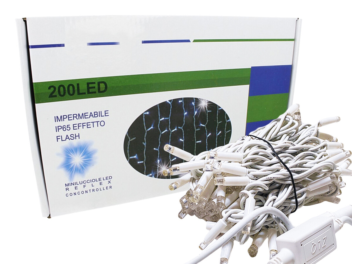 Tenda Luminosa Esterno Professionale 2x2m 200 LED Bianco Freddo IP65
