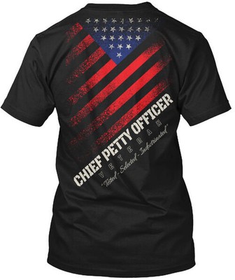 Chief Petty Officer Veteran US Flag T-Shirt Made in the USA Size S to 5XL