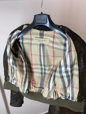 BURBERRY BRITブルゾン Burberry Brit Biker Bomber Leather Jacket Women SZ US 6 | eBay