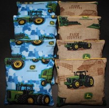 Green Tractor Country with John deere fabric 8 ACA Regulation Corn Hole Game Bag