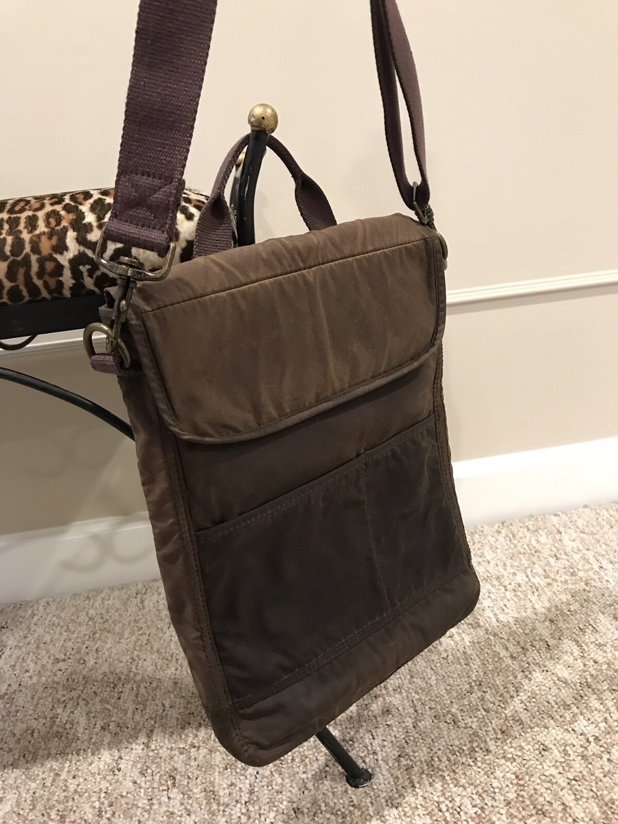 J.Crew Men's Brown Field Bag Crossbody Weatherproof Wax Finish