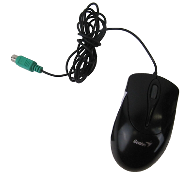 GENIUS Wired Mouse Corded Optical Black PS2 2 Button Scroll Wheel